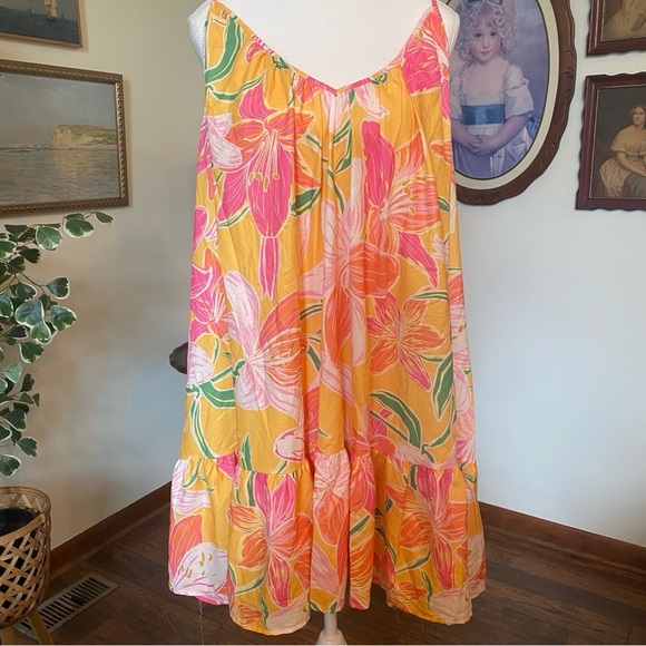 Perfectly Priscilla (Boutique) • Bright Floral Tropical Sundress • Size Large - Picture 1 of 7